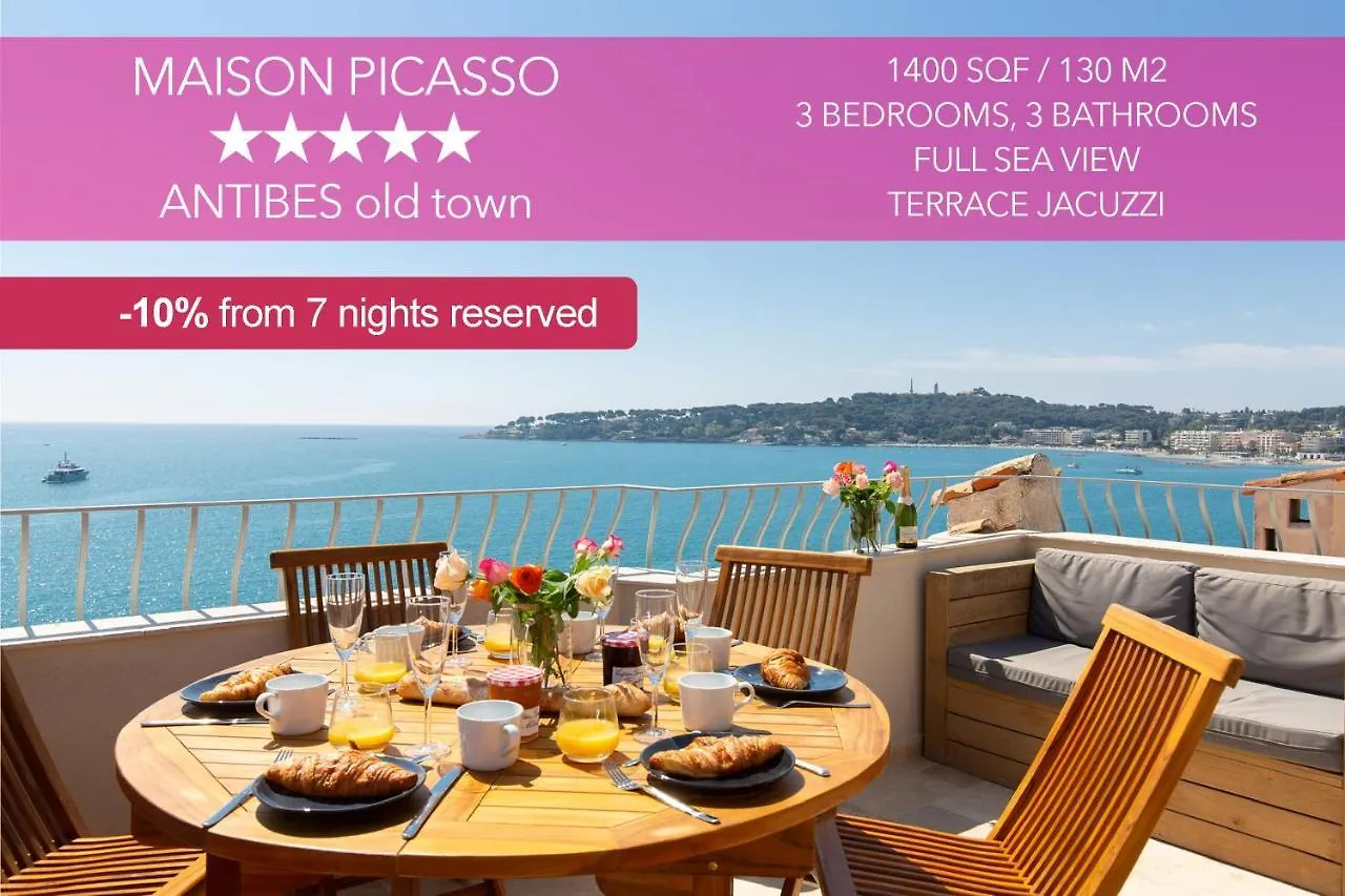 Villa Maison Picasso - Jacuzzi, Vue, Terrasse For 6 Antibes